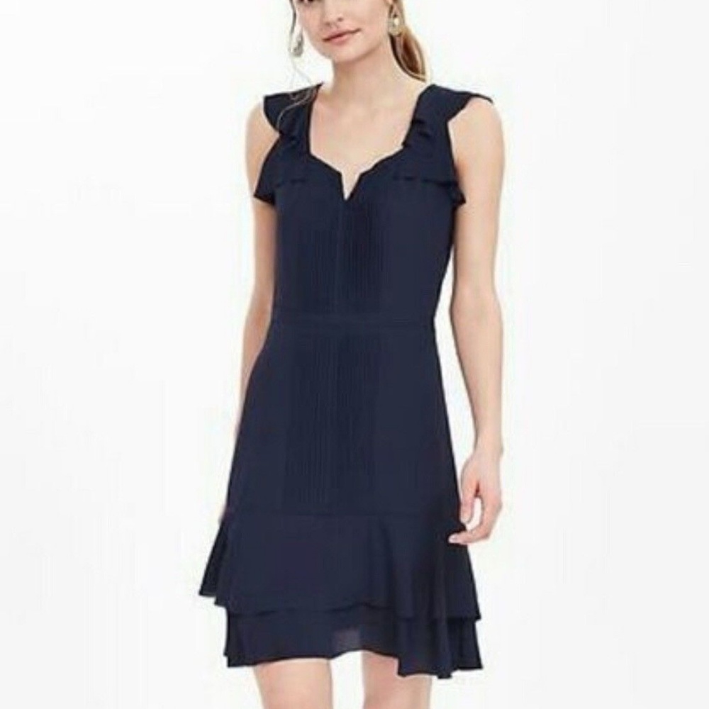 🎈Banana Republic Flutter Sleeve Dress in Navy, 16